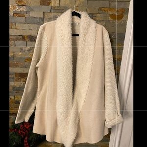 Marie Claire Boutique Blazer. Luxuriously soft faux fur and suede with knit.